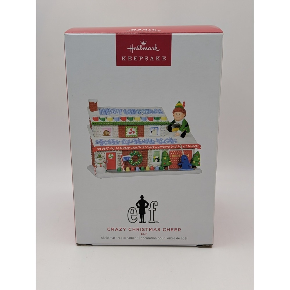 Hallmark‎ 2023 Crazy Christmas Cheer ELF Light & Sound Ornament NIB
